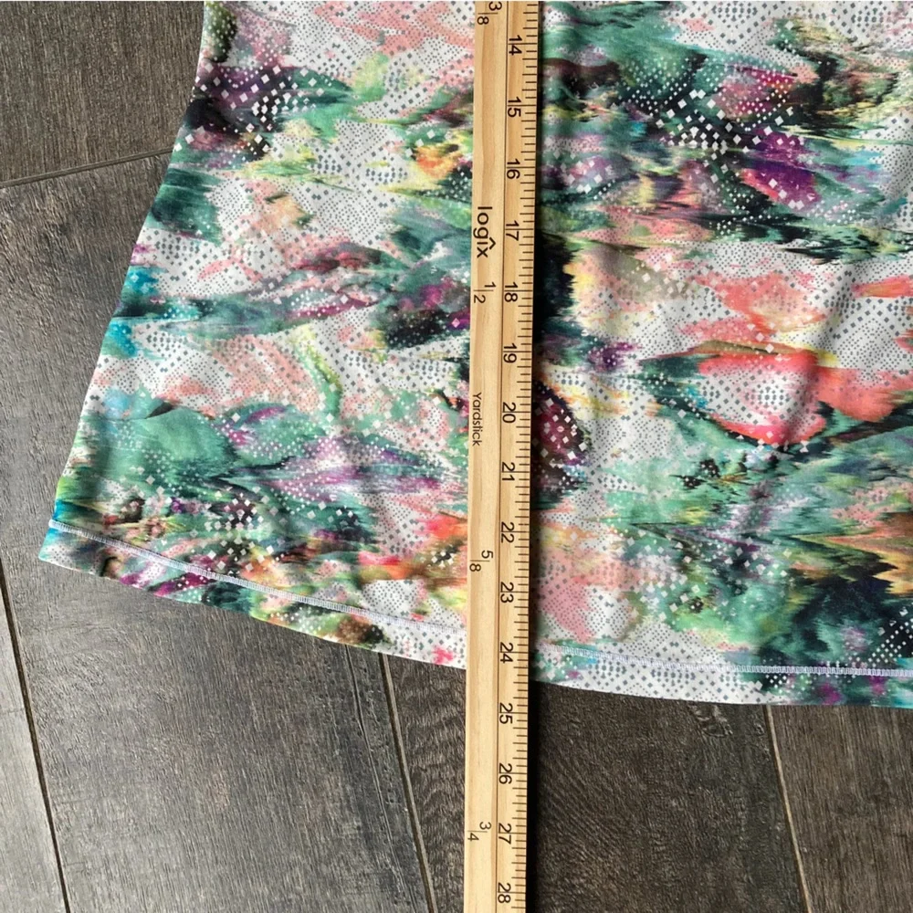 Prana Multicolor‎ Green Purple Watercolor Tank Built In Bra Women’s XL